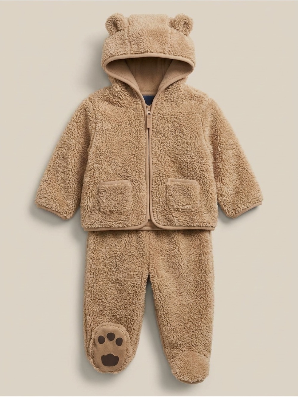 🧸BABY GAP 3-6 months Sherpa cozy bear set teddy bear Brennan